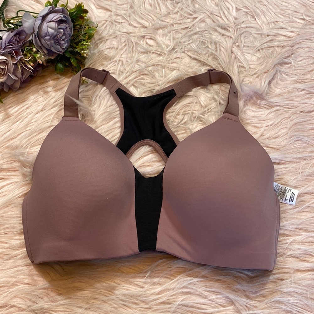 Nike Mauve and Black Racerback Molded Cup Sports Bra